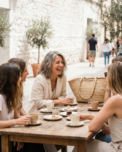 Mujer disfrutando con amigas - Kalyra sofocos